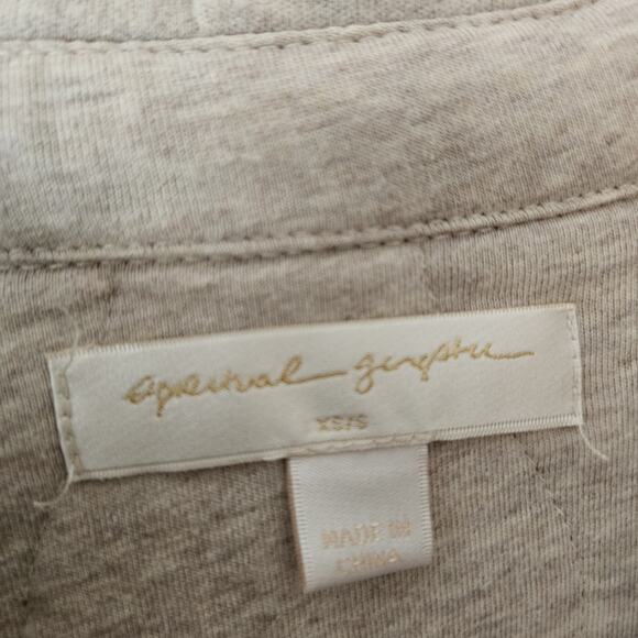 SPIRITUAL GANGSTER Wave Quilt Jacket Shacket Button Beige Size XS/S - Picture 4 of 6